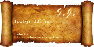 Ipolyi János névjegykártya