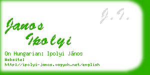 janos ipolyi business card