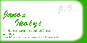 janos ipolyi business card